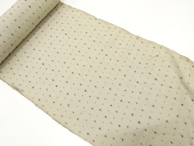 JAPANESE KIMONO / ANTIQUE BOLT FOR KIMONO / WOVEN CROSS KASURI PATTERN